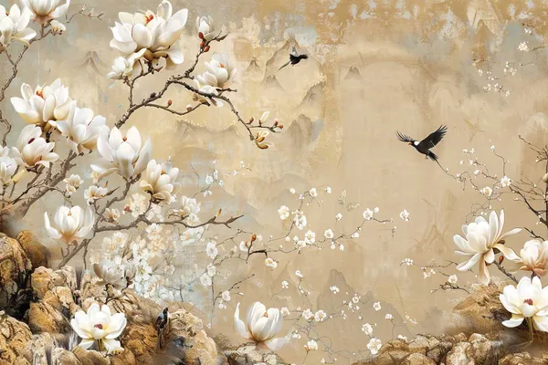 Avian_Birds_on_a_Beige_Wallpaper