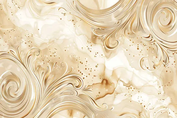 Golden_Swirl_Motif_Wallpaper