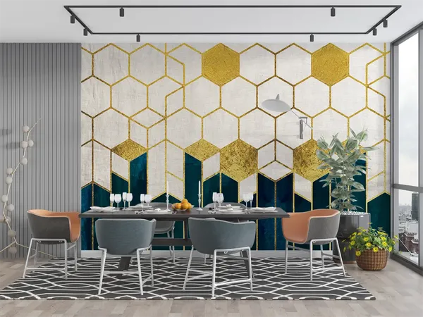 Luxury_Hexagonal_Pillar_Wallpaper
