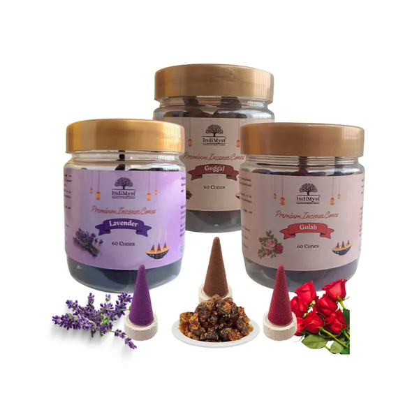Premium_Dhoop_Cones_|Rose|Lavender|Guggul|Herbal|Charcoal_Free|60_Cones_Each_Guggul_Rose_Lavender_Dhoop_(Pack_Of_3)