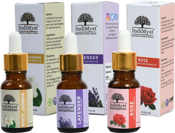 Multicolor_Tri-Scent_Treasures:Trio_Of_Pure_Aromatherapy_Oil|Lavenderrose_&_Whitejasmine_(45_Ml)