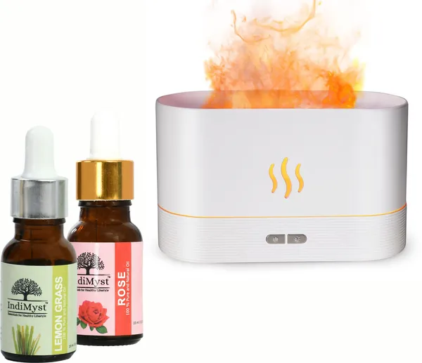 Rose_Lemongrass_Diffuser_Set_Aroma_Oil_Diffuser_Combo_Pack_Of_2_Essential_Oils_(15_Ml_Each)_&_A_Elegant_Flame_Diffuser/Humidifier_-_100%_Pure_Aromatherapy_Oils_(Rose_&_Lemongrass)_(2_X_15_Ml)