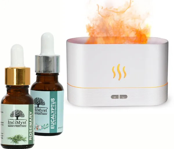 Rosemary_Eucalyptus_Diffuser_Set_Aroma_Oil_Combo_Pack_Of_2_Essential_Oils_(15_Ml_Each)_&_A_Elegant_Flame_Diffuser/Humidifier_-_100%_Pure_Aromatherapy_Oils_(Rosemary_&_Eucalyptus)_(2_X_15_Ml)