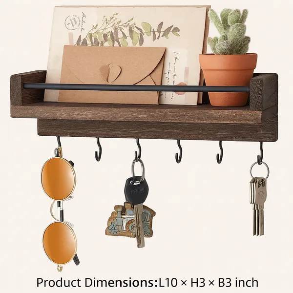 Key_Holder_for_Wall_9.5"_x_3.5"_x_2.5"_Small_Rustic_Wood_Key_Rack_with_6_Hooks_Decorative_Display_Keys_Hanger_Organizer_