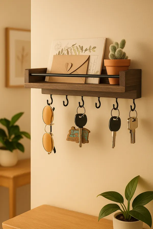 Key_Holder_for_Wall_9.5"_x_3.5"_x_2.5"_Small_Rustic_Wood_Key_Rack_with_6_Hooks_Decorative_Display_Keys_Hanger_Organizer_
