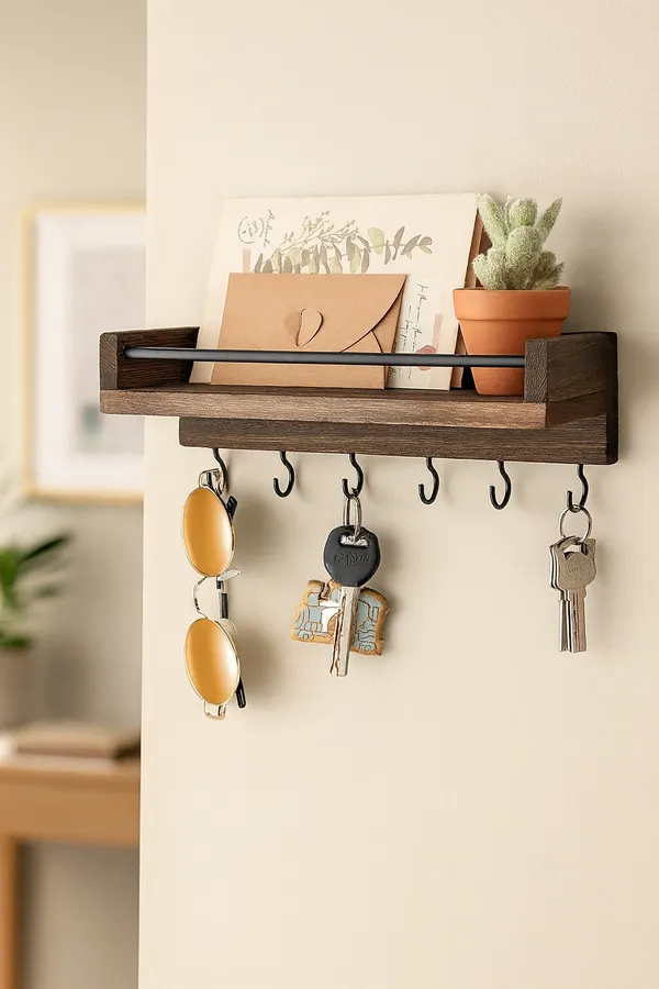 Key_Holder_for_Wall_9.5"_x_3.5"_x_2.5"_Small_Rustic_Wood_Key_Rack_with_6_Hooks_Decorative_Display_Keys_Hanger_Organizer_