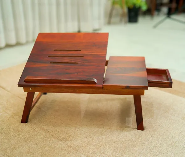 Wooden_Premium_Sheesham_Wood_Laptop_Table_For_Work_From_Home_Multi-Purpose_Wooden_Bed_Table,_Study_Desk,_Breakfast_&_Laptop_Stand_With_Non-Slip_Legs