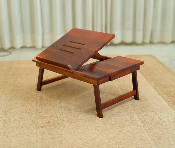 Wooden_Premium_Sheesham_Wood_Laptop_Table_For_Work_From_Home_Multi-Purpose_Wooden_Bed_Table,_Study_Desk,_Breakfast_&_Laptop_Stand_With_Non-Slip_Legs