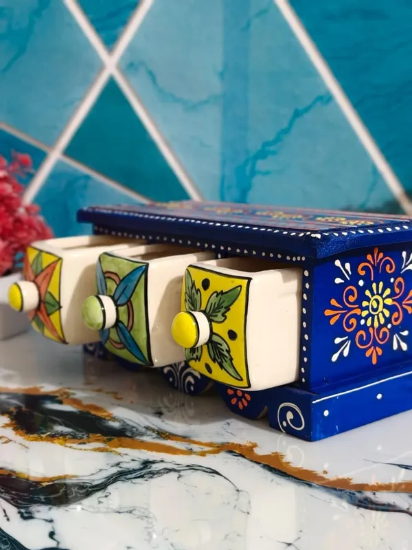 Multicolor_Rajasthani_Hand-Painted_Blue_Wooden_Chest_With_3_Ceramic_Drawers_Ethnic_Mini_Storage_Organizer_For_Jewelry_&_Trinkets_For_Home_Decor(Lxbxh=_10X4X3.5_In)