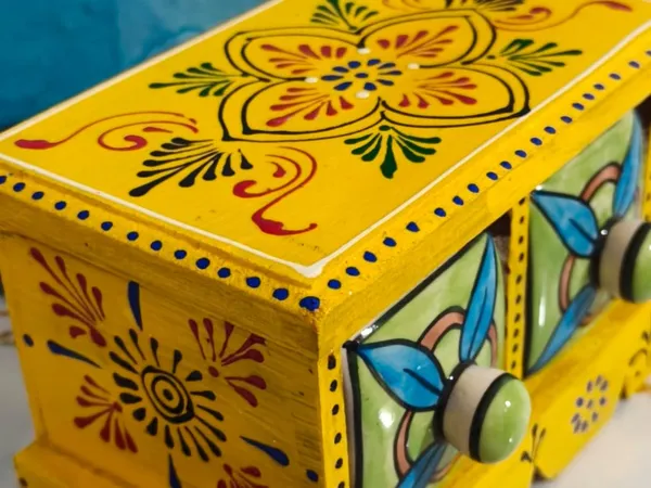 Multicolor_Rajasthani_Art_Hand-Painted_Blue_Wooden_Chest_With_2_Ceramic_Drawers_Ethnic_Mini_Storage_Organizer_For_Jewelry_&_Trinkets_For_Home_Decor(Lxbxh=_7X4X4.5_In)