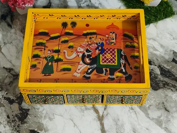 Wooden_Handcrafted_Wooden_Multipurpose_Box_With_Drawers_&_Tray_Rajasthani_Hand-Painted_Decorative_Organizer_For_Home_Decor,_Jewelry,_Spices,_Stationery_&_Gifts_(L12_Xb9_Xh5_In)