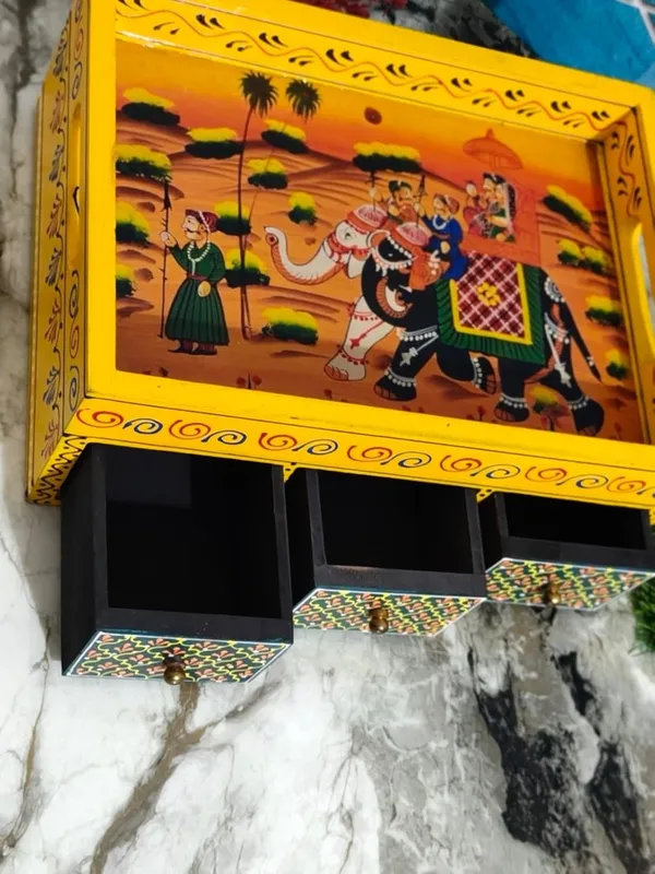 Wooden_Handcrafted_Wooden_Multipurpose_Box_With_Drawers_&_Tray_Rajasthani_Hand-Painted_Decorative_Organizer_For_Home_Decor,_Jewelry,_Spices,_Stationery_&_Gifts_(L12_Xb9_Xh5_In)