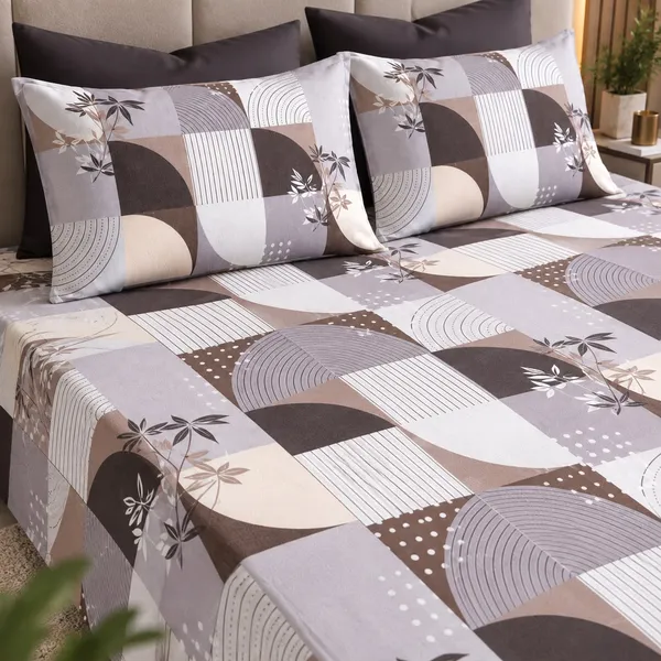144TC_Modern_Neutral_Geometric_Pure_Cotton_Queen_Size_Bedsheet_Set