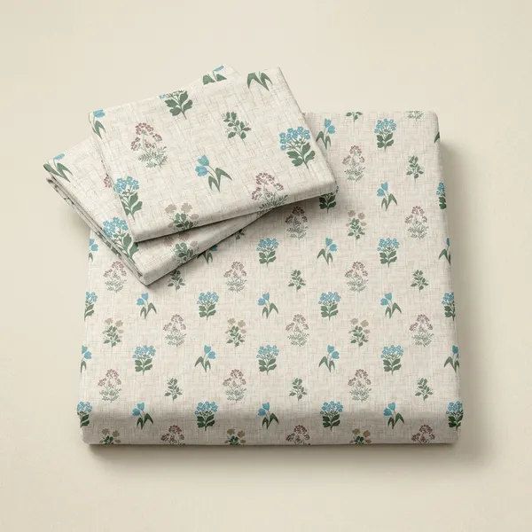 180_TC_Beige_Cotton_Floral_Print_King_Size_Bedsheet_With_Pillow_Covers