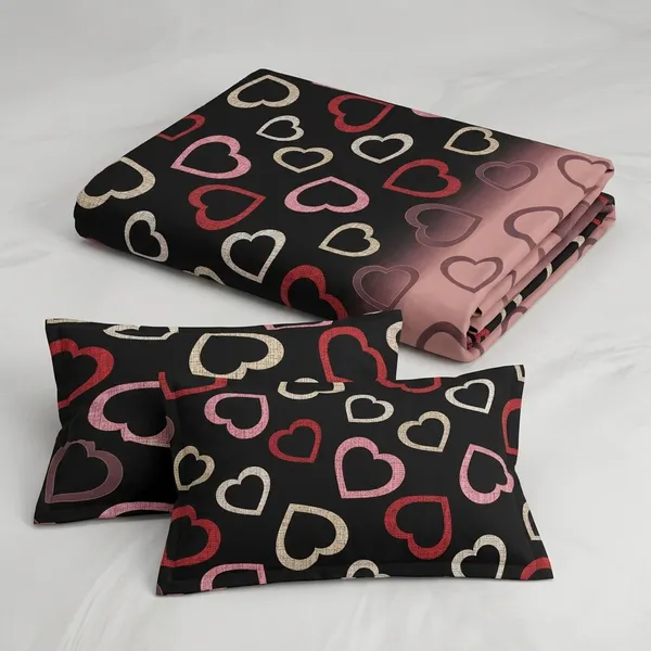 180_TC_Multicolor_Cotton_Romantic_Heart_Print_Queen_Bedsheet_With_2_Pillow_Covers
