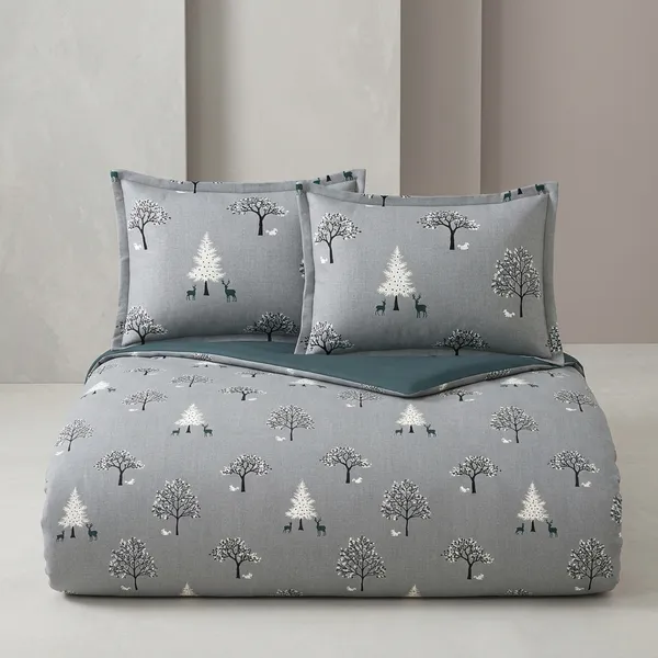 180_TC_Grey_Cotton_Whimsical_Tree_Pattern_King_Size_Bedsheet_with_Pillows