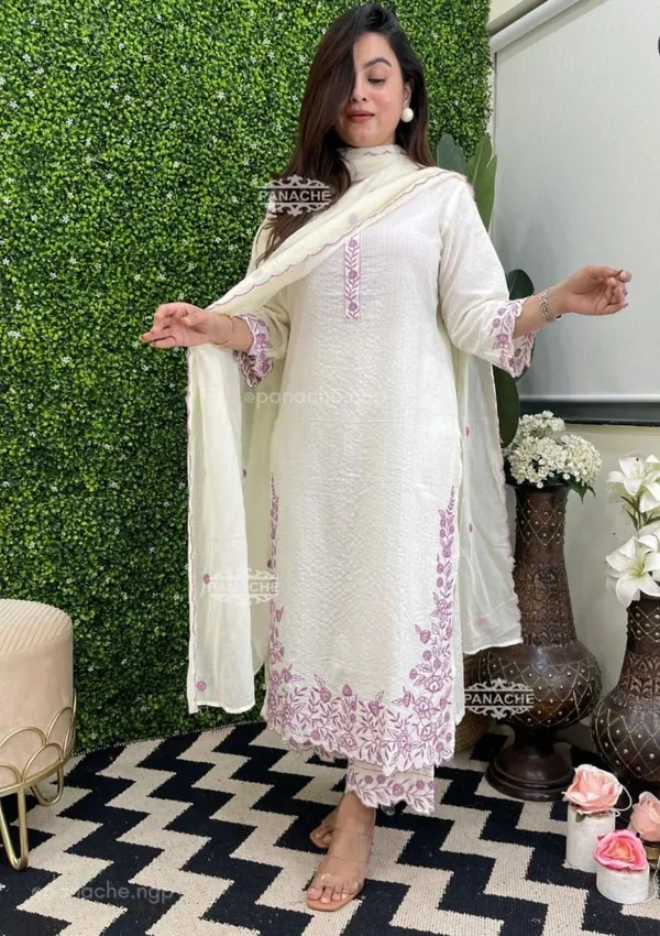 White_Cotton_Katha_Embroidered_Suit_Set_For_Women
