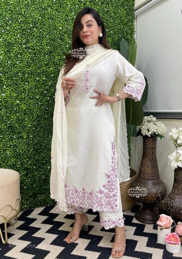 White_Cotton_Katha_Embroidered_Suit_Set_For_Women