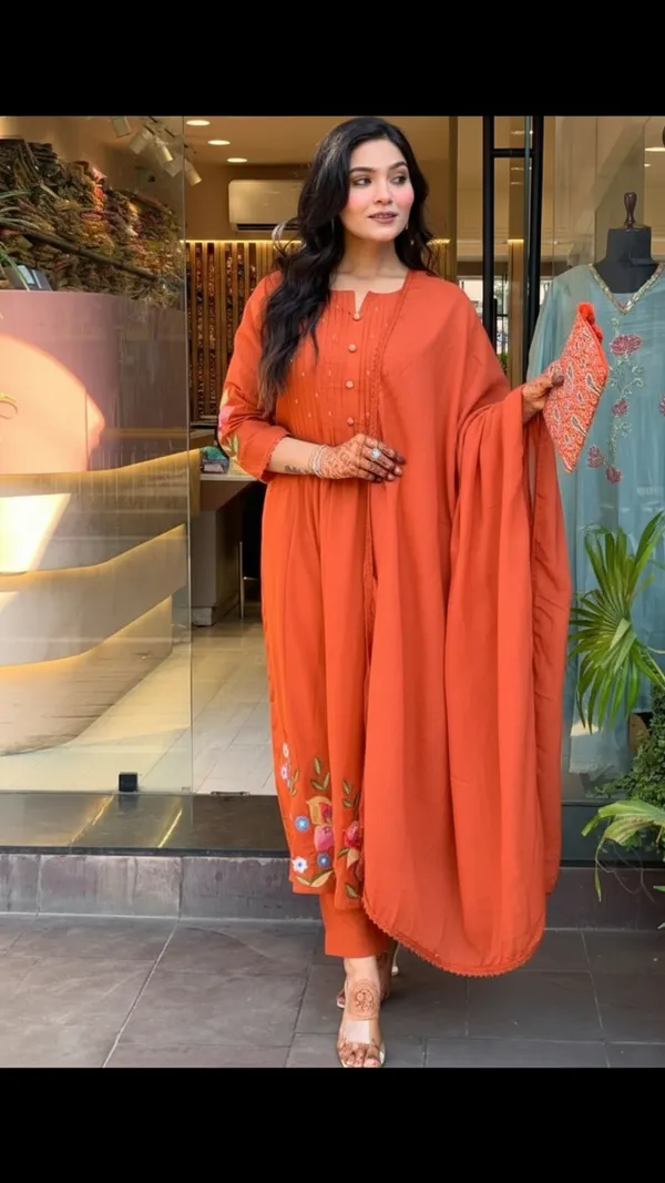 Orange_Glow_Printex_Cotton_Anarkali_Set_For_Women