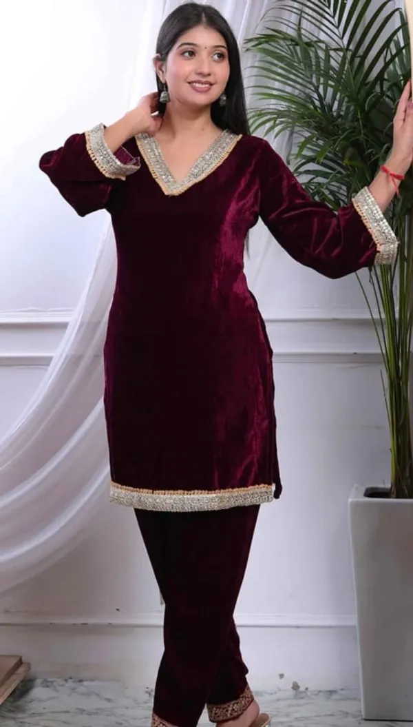 Luxury_Maroon_Velvet_Embellished_Co-Ord_Set_For_Women