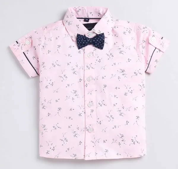 Blush_Bloom_Shirt_&_Navy_Shorts_Co-ord_Set_with_Bow_Tie