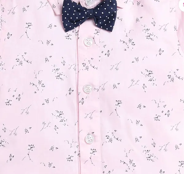 Blush_Bloom_Shirt_&_Navy_Shorts_Co-ord_Set_with_Bow_Tie