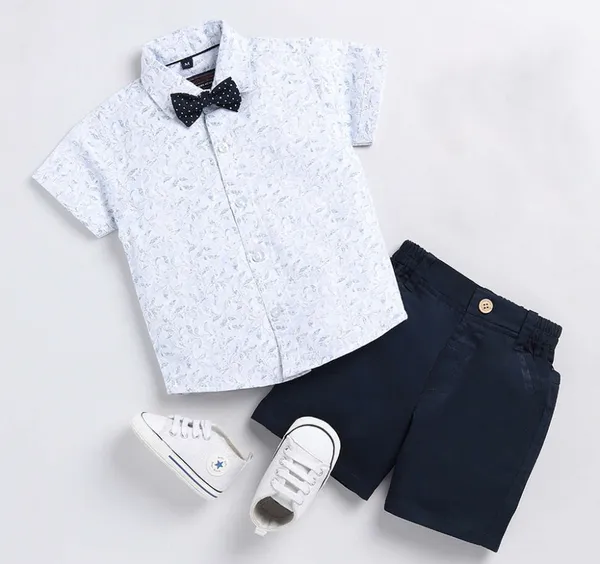 Ice_Leaf_Shirt_&_Navy_Shorts_Co-ord_Set_with_Bow_Tie
