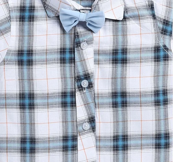 Sky_Check_Shirt_&_Powder_Blue_Shorts_Co-ord_Set_with_Bow_Tie