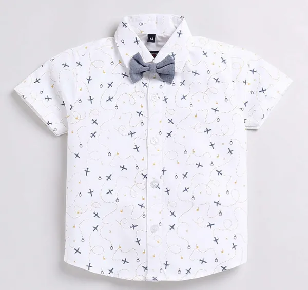 Sky_Trails_Boys_Shirt_&_Shorts_Co-ord_Set_with_Bow_Tie