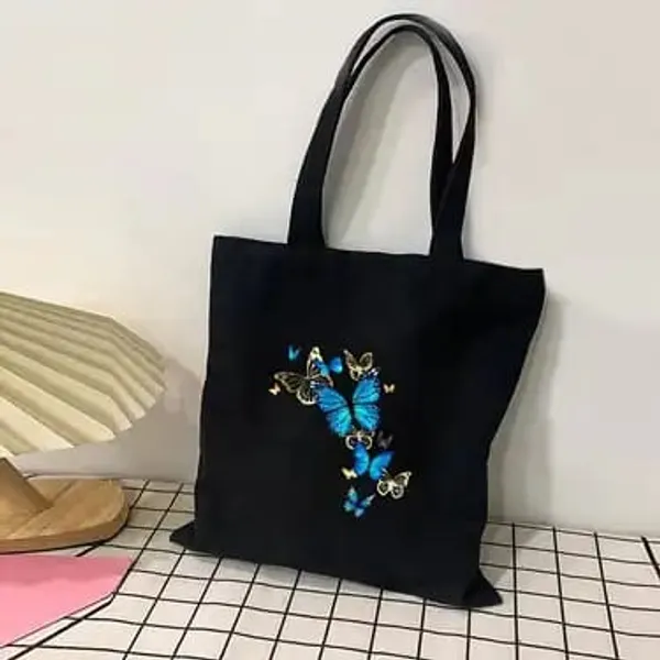 Black_Canvas_Fabric_Hand_Tote_Bag_For_Women