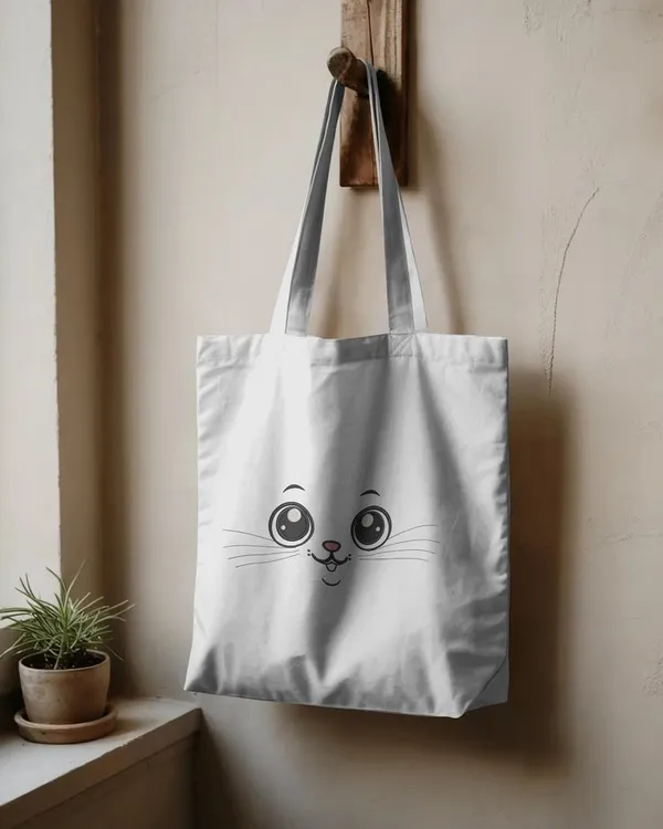 White_Canvas_Fabric_Hand_Tote_Bag_For_Women