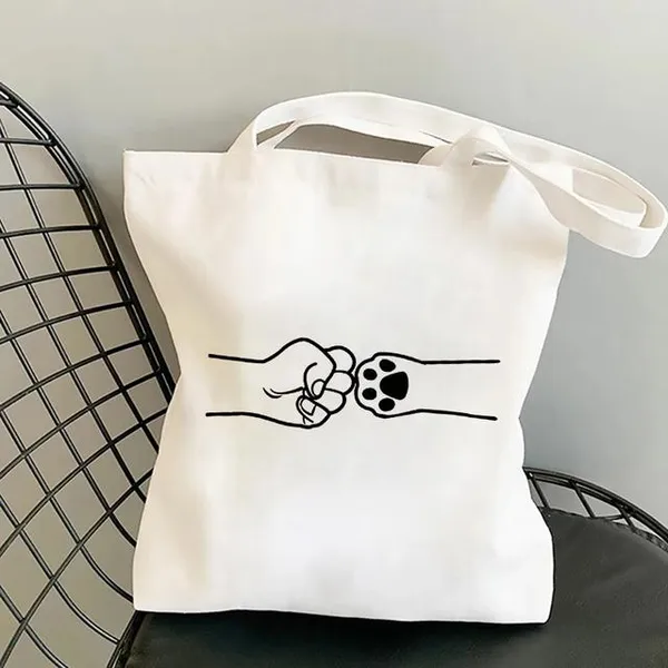 White_Canvas_Fabric_Hand_Tote_Bag_For_Women