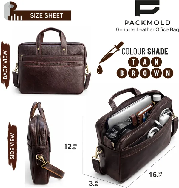 ELITRA_Brown_And_Tan_Genuine_Leather_Premium_Solid_Messenger_Bag_For_Unisex
