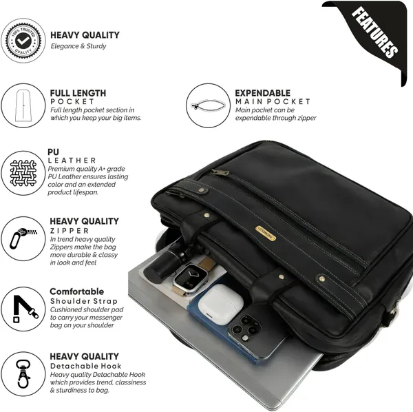 PROCARRY_Black_Pu_Leather_Premium_Solid_Messenger_Bag_For_Unisex