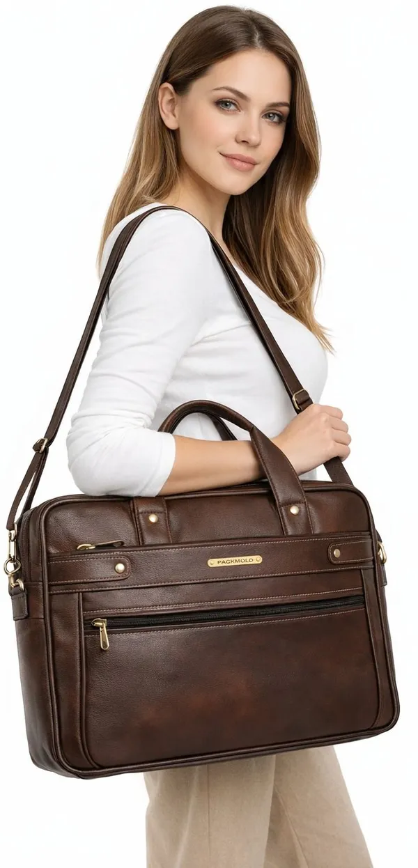 PROCARRY_Brown_And_Tan_Pu_Leather_Premium_Solid_Messenger_Bag_For_Unisex