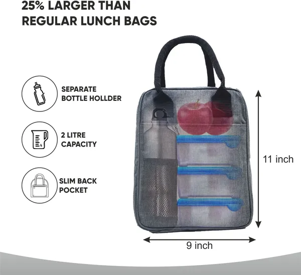 TIFFBAG_Grey_Polyester_Oxford_Fabric_Premium_Solid_Lunch_Bag_For_Unisex