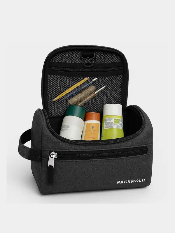 TOILEX_Grey_&_Black_Premium_Polyester_Travel_Toiletry_Kit_For_Unisex