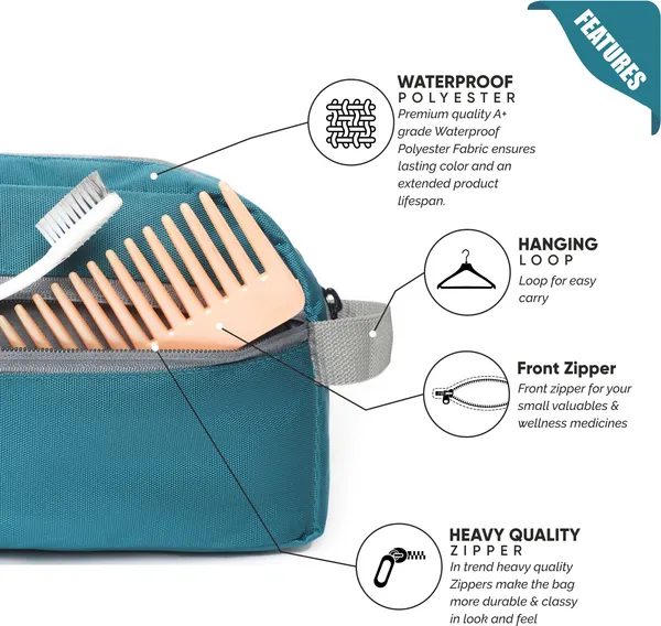 POUCHO_Blue_Premium_Polyester_Travel_Toiletry_Kit_For_Unisex