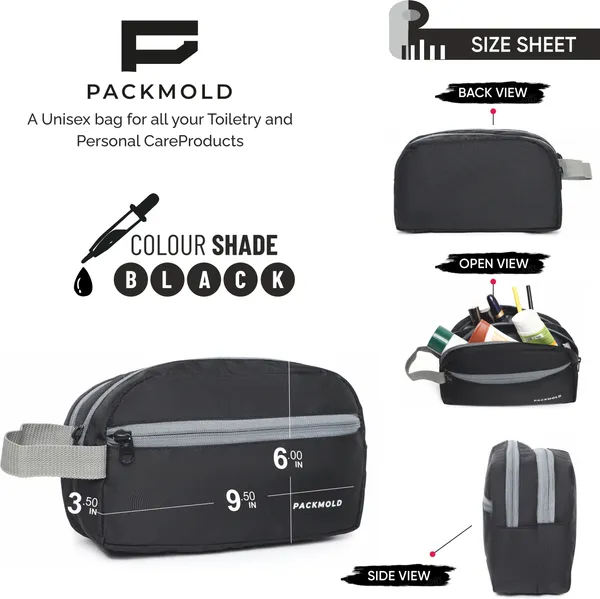 POUCHO_Black_Premium_Polyester_Travel_Toiletry_Kit_For_Unisex
