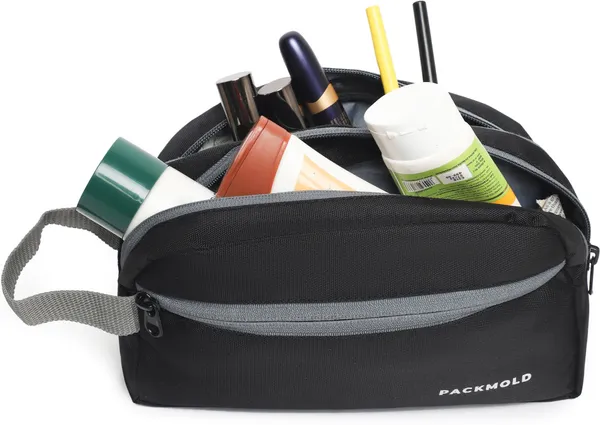 POUCHO_Black_Premium_Polyester_Travel_Toiletry_Kit_For_Unisex
