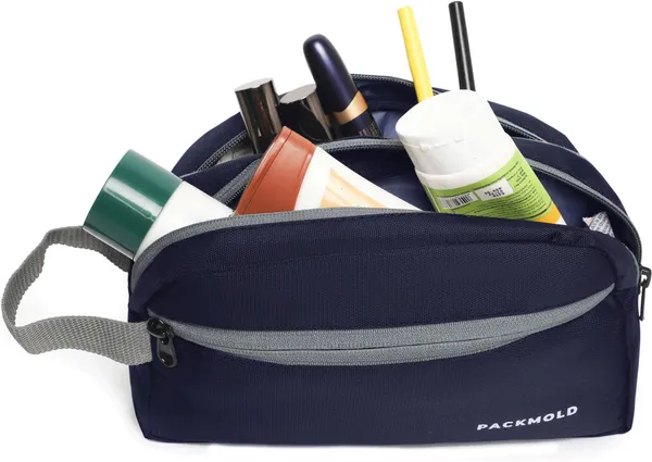 POUCHO_Blue_&_Grey_Premium_Polyester_Travel_Toiletry_Kit_For_Unisex
