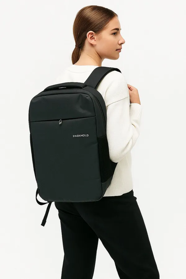 TECHCASE_Dark_Grey_And_Cream_Polyester_Premium_Solid_Backpack_For_Unisex