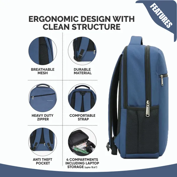 TECHCASE_Blue_Polyester_Premium_Solid_Backpack_For_Unisex