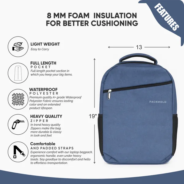 TECHCASE_Blue_Polyester_Premium_Solid_Backpack_For_Unisex