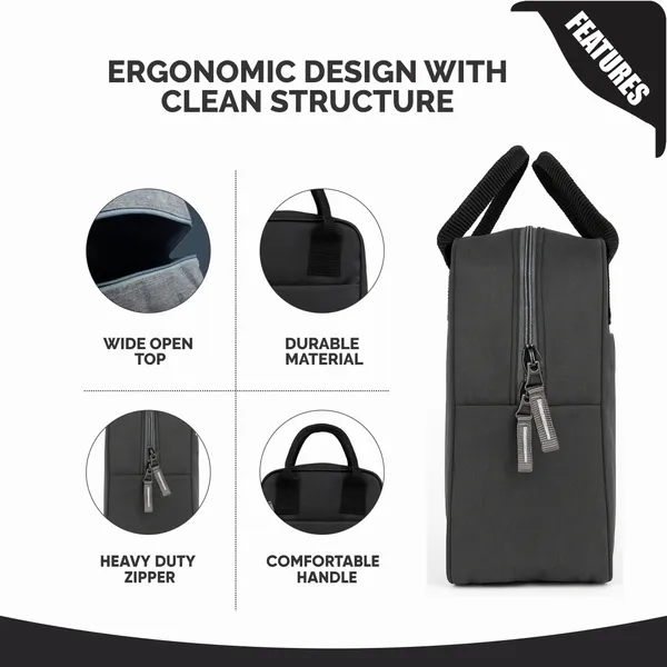 TIFFBAG_Dark_Grey_Polyester_Premium_Solid_Lunch_Bag_For_Unisex