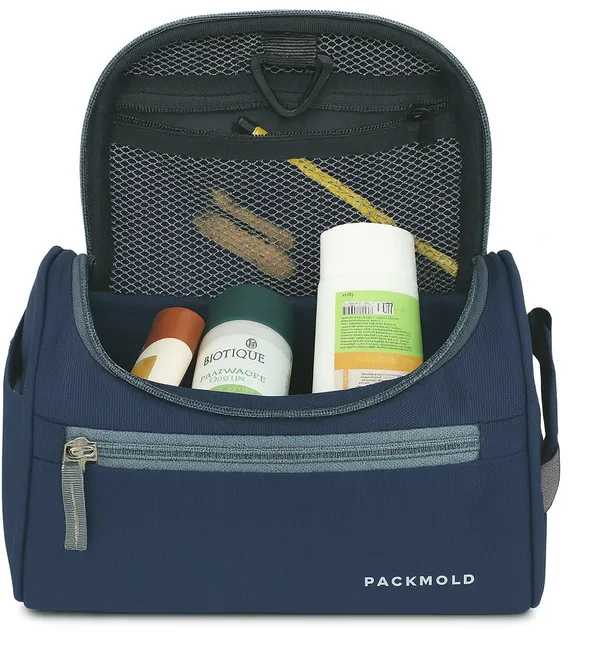TOILEX_Blue_&_Grey_Premium_Polyester_Travel_Toiletry_Kit_For_Unisex