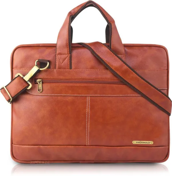 CARRYO_BROWN_PU_LEATHER_BAG_Messenger_Office_Bag_with_expandable_width_Waterproof_Messenger_Bag
