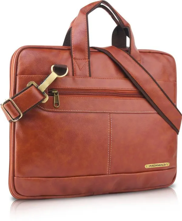 CARRYO_BROWN_PU_LEATHER_BAG_Messenger_Office_Bag_with_expandable_width_Waterproof_Messenger_Bag