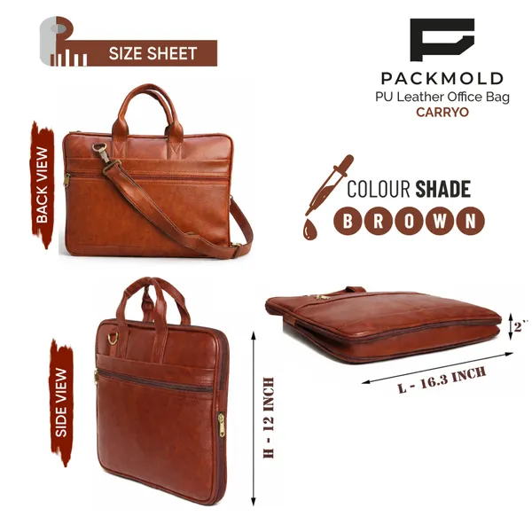 CARRYO_BROWN_PU_LEATHER_BAG_Messenger_Office_Bag_with_expandable_width_Waterproof_Messenger_Bag