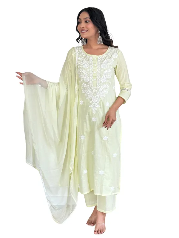 Light_Yellow_Cotton_Embroidered_Kurta_Set_With_Nazneen_Dupatta_For_Women